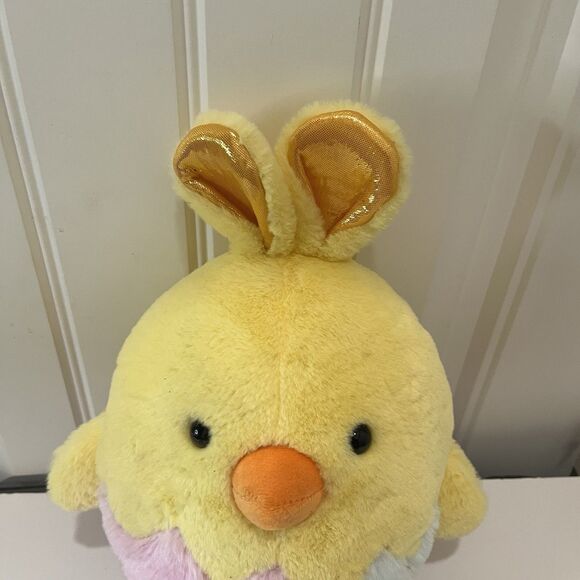 Excite USA Easter Plush Rabbit Bunny Chick Egg Yellow Pink Stuffed Animal 11.5" - Picture 2 of 8